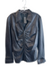 Lafayette 148 Size 12 Black Leather Collared V Neck Zip Close Jacket Black / 12