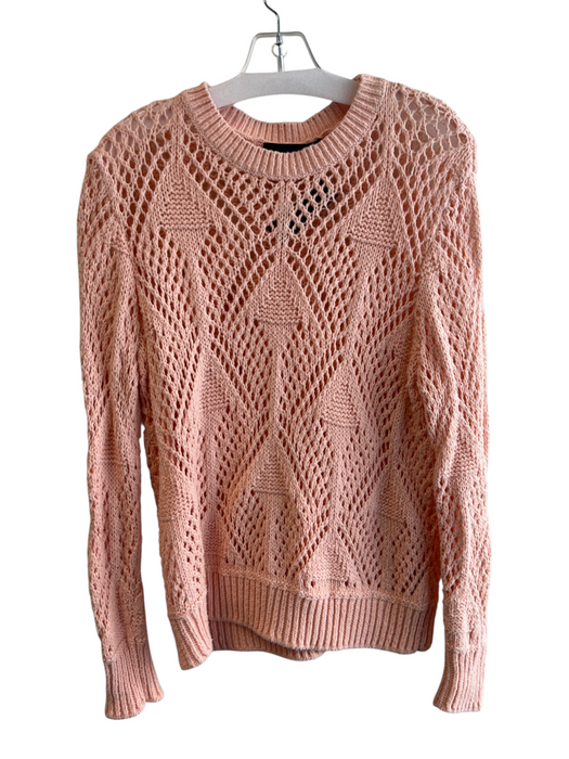 360 Sweater Size M Pink Cotton Round Neck Long Sleeve Loose Knit Sweater Pink / M