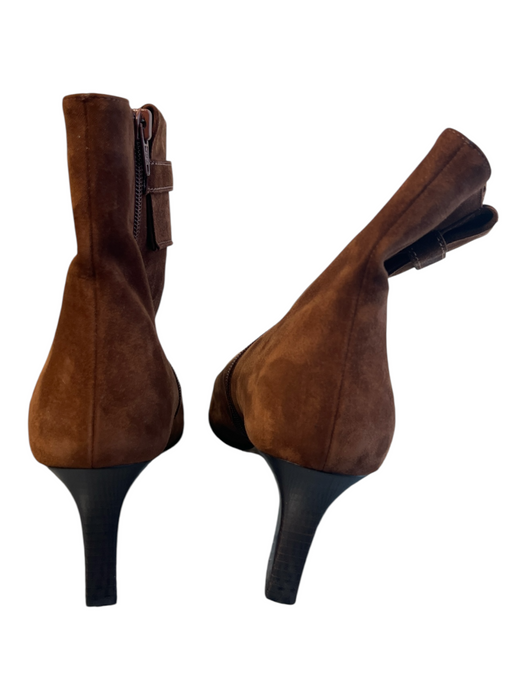 Salvatore Ferragamo Shoe Size EST 8 Brow, Cream & Silver Leather Suede Boots Brow, Cream & Silver / EST 8