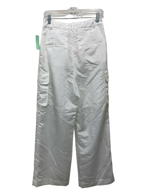 Tibi Size 0 White Polyamide & Polyester Zip Fly Cargo Pleated Pants White / 0