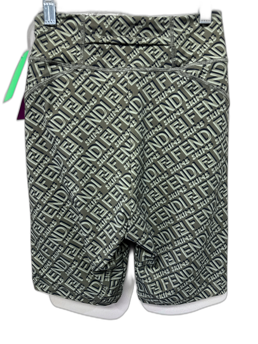 Fendi x Skims Size Small Green & Black Polyamide Blend High Rise Shorts Green & Black / Small