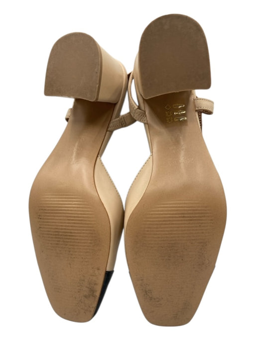 Zilian Shoe Size 36 Beige & Black Leather Upper Slingbacks Toe Cap Pumps Beige & Black / 36