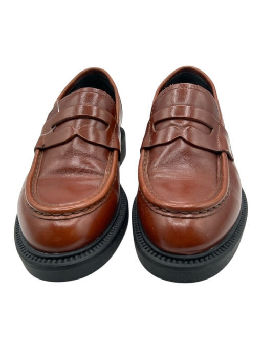 Vagabond Shoe Size 36 Brown & Black Leather Upper Almond Toe Block Heel Loafers Brown & Black / 36