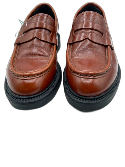 Vagabond Shoe Size 36 Brown & Black Leather Upper Almond Toe Block Heel Loafers Brown & Black / 36