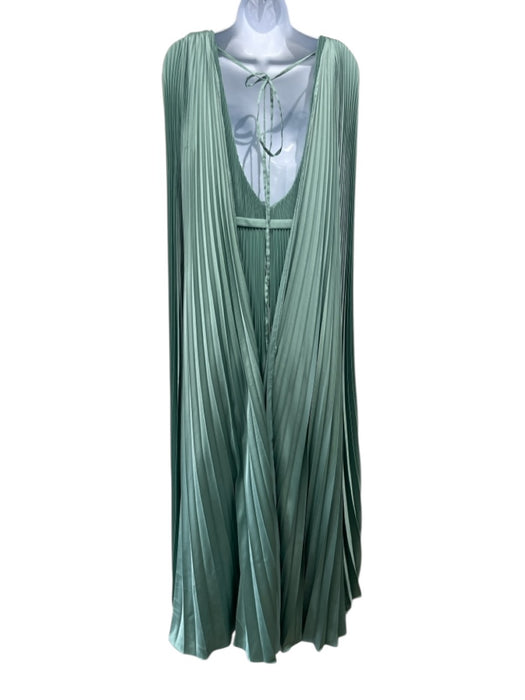 Ieena for Mac Duggal Size 10 Sage green Polyester Satin Pleated Sleeveless Gown Sage green / 10