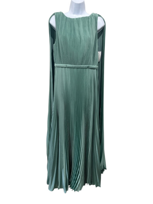 Ieena for Mac Duggal Size 10 Sage green Polyester Satin Pleated Sleeveless Gown Sage green / 10