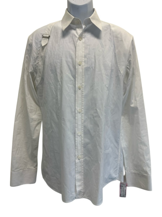 Alexander McQueen Size 50 White Cotton Solid Harness Button up Long Sleeve Shirt White / 50