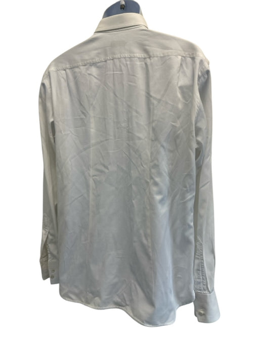 Tom Ford Size 42 White Cotton Solid Button Up Button Detail Long Sleeve Shirt White / 42
