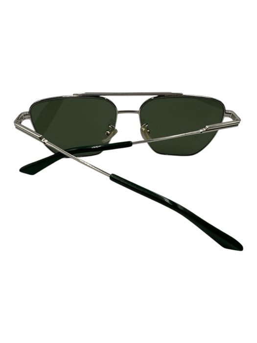Bottega Veneta AS IS Silver & Green Case Men's Sunglasses Silver & Green