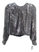 Alice + Olivia Size S Silver Polyester Sequined Keyhole pleats Top Silver / S