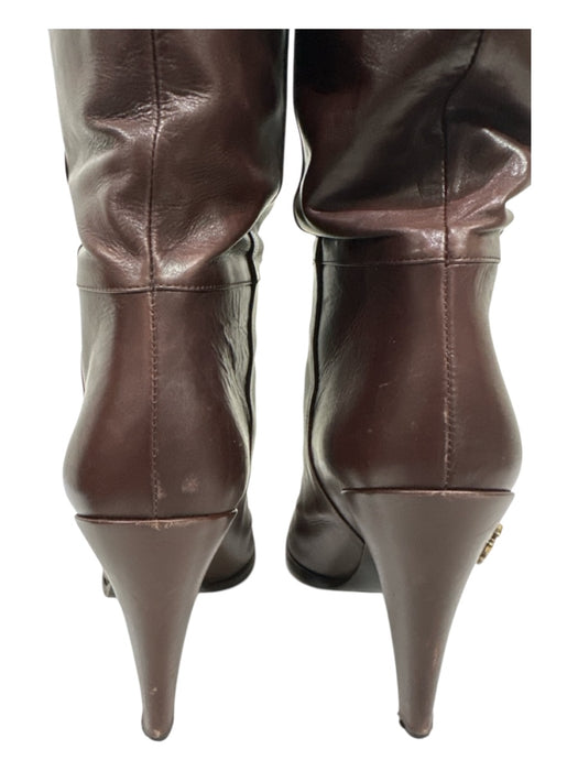 Gucci Shoe Size 10 Brown Leather Heel knee high Boots Brown / 10