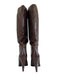 Gucci Shoe Size 10B Dark Brown Leather Heel Pull On Round Toe Below knee Boots Dark Brown / 10B