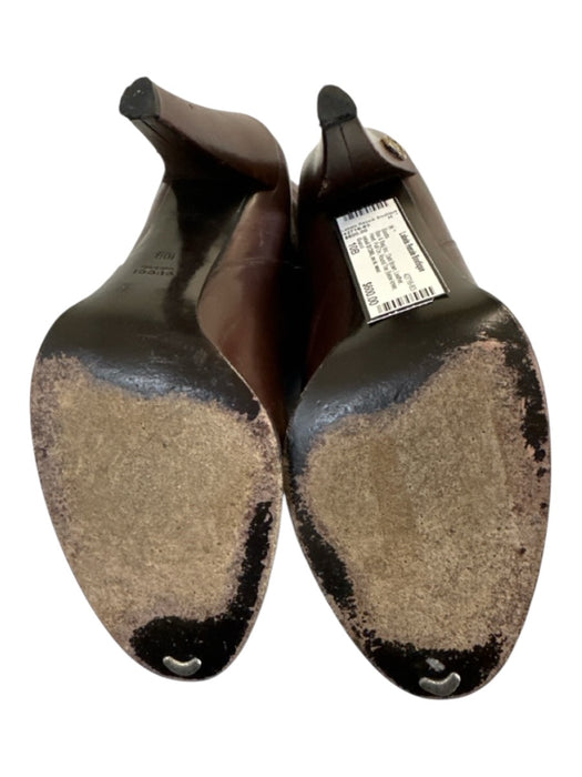 Gucci Shoe Size 10B Dark Brown Leather Heel Pull On Round Toe Below knee Boots Dark Brown / 10B