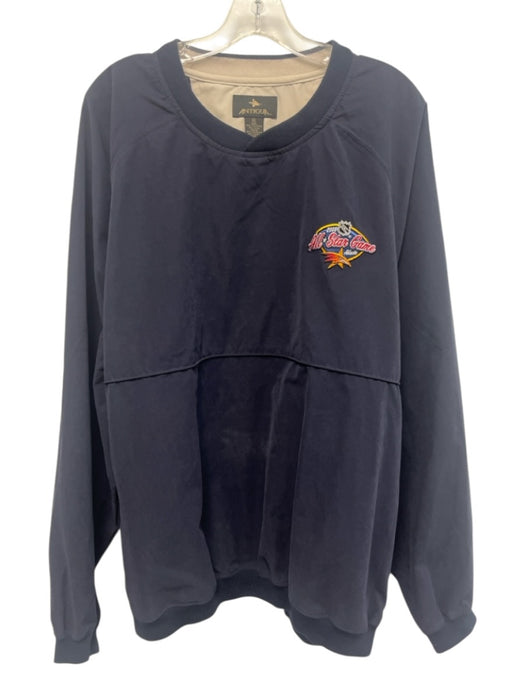Antigua Size XL Navy Blue Polyester Solid Men's Sweatshirt Navy Blue / XL