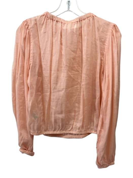 Bella Dahl Size XS Peach Lyocell blend Long Sleeve Stretch Blouse Top Peach / XS