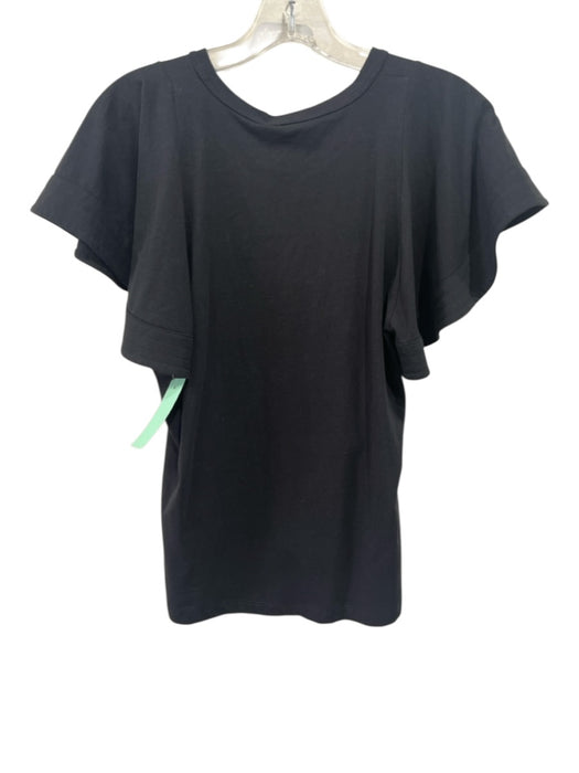 A.L.C. Size XS Black Cotton Flutter Sleeves Solid Top Black / XS