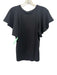 A.L.C. Size XS Black Cotton Flutter Sleeves Solid Top Black / XS