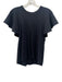 A.L.C. Size XS Black Cotton Flutter Sleeves Solid Top Black / XS