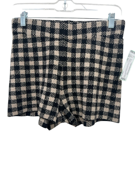 Altuzarra Size XS Black & Grey Lyocell blend Elastic Waist Gingham Shorts Black & Grey / XS