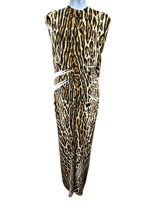 Proenza Schouler Size 4 Brown, Tan & Black Viscose Blend Animal Print Maxi Dress Brown, Tan & Black / 4