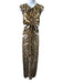 Proenza Schouler Size 4 Brown, Tan & Black Viscose Blend Animal Print Maxi Dress Brown, Tan & Black / 4
