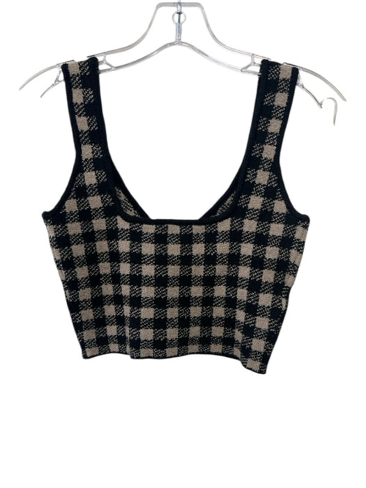 Altuzarra Size S Black & Grey Lyocell blend Gingham Sleeveless Top Black & Grey / S