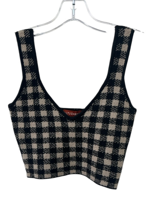 Altuzarra Size S Black & Grey Lyocell blend Gingham Sleeveless Top Black & Grey / S