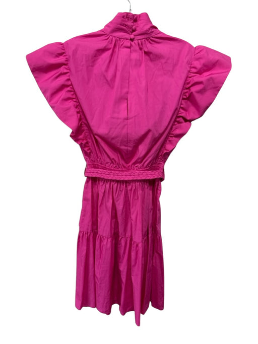 Derek Lam 10 Crosby Size 2 Pink Cotton Mini Sleeveless Zip & Button Back Dress Pink / 2