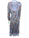 Zimmermann Size 1 Blue & Multi Silk floral print Polka Dot Slip Inc Ruffle Dress Blue & Multi / 1