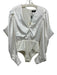 PatBo Size 4 White Poly Blend Leopard Print V Neck Satin Long Sleeve Bodysuit White / 4