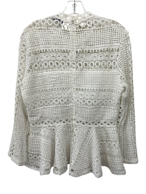 endless rose Size S White Polyester Long Sleeve Lace Zip Back Mini Dress White / S