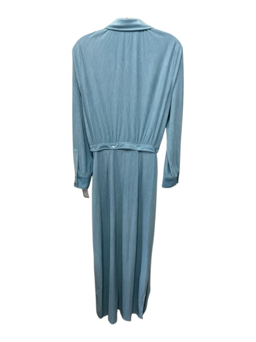 Jonathan Simkhai Size S Blue Poly Blend 1/2 Button Ribbed Maxi Zip Side Dress Blue / S