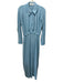 Jonathan Simkhai Size S Blue Poly Blend 1/2 Button Ribbed Maxi Zip Side Dress Blue / S