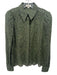 L'agence Size XS Green Nylon Blend Button Front Lace Collared Top Green / XS
