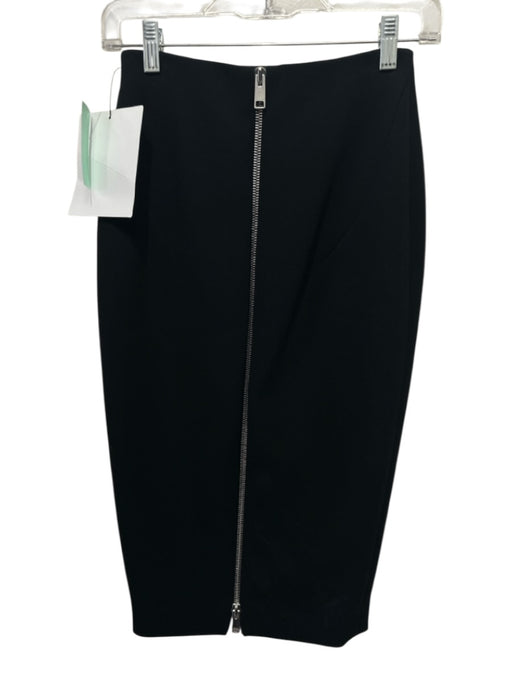 Victoria Beckham Size 4 Black Triacetate Blend Crepe Zip Back Below Knee Skirt Black / 4