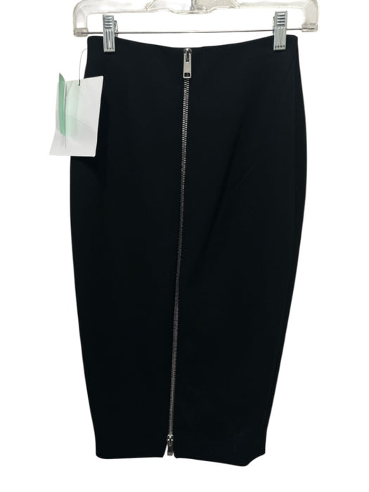 Victoria Beckham Size 4 Black Triacetate Blend Crepe Zip Back Below Knee Skirt Black / 4