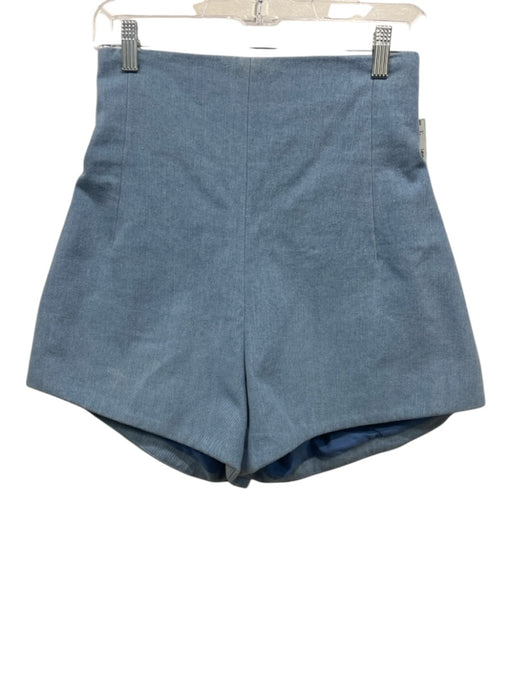 Bronx & Banco Size M Blue Cotton Zip Back High Waist Wide Leg Shorts Blue / M