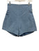 Bronx & Banco Size M Blue Cotton Zip Back High Waist Wide Leg Shorts Blue / M