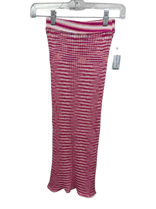 Missoni Size 38 Pink & Multi No Fabric Tag Knit Elastic Waist Midi Skirt Pink & Multi / 38