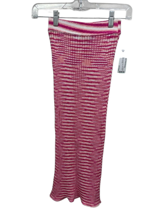Missoni Size 38 Pink & Multi No Fabric Tag Knit Elastic Waist Midi Skirt Pink & Multi / 38