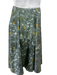 Altuzarra Size 38 Green & Multi Silk Abstract Print Zip Close Pleat Maxi Skirt Green & Multi / 38