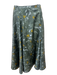 Altuzarra Size 38 Green & Multi Silk Abstract Print Zip Close Pleat Maxi Skirt Green & Multi / 38
