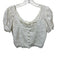 Loveshackfancy Size 4 White Cotton Lace Floral Button Front Square Neck Top White / 4