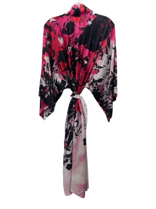 Natori Size One Size Black, Pink & Multi Polyester Tie Belt Printed Wrap Robe Black, Pink & Multi / One Size