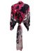 Natori Size One Size Black, Pink & Multi Polyester Tie Belt Printed Wrap Robe Black, Pink & Multi / One Size