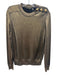 Balmain X H&M Size 6 Gold Viscose Blend Long Sleeve Metallic Buttons Top Gold / 6