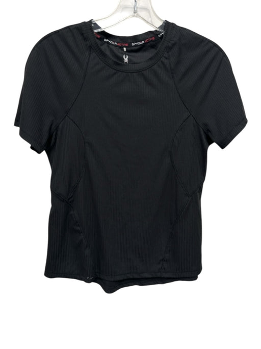 Spyder Size S Black Poly Blend Ribbed Athletic Top Black / S