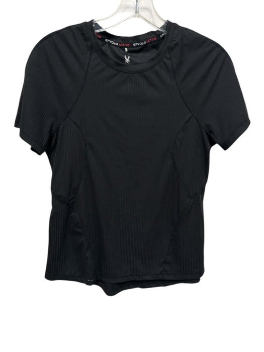 Spyder Size S Black Poly Blend Ribbed Athletic Top Black / S