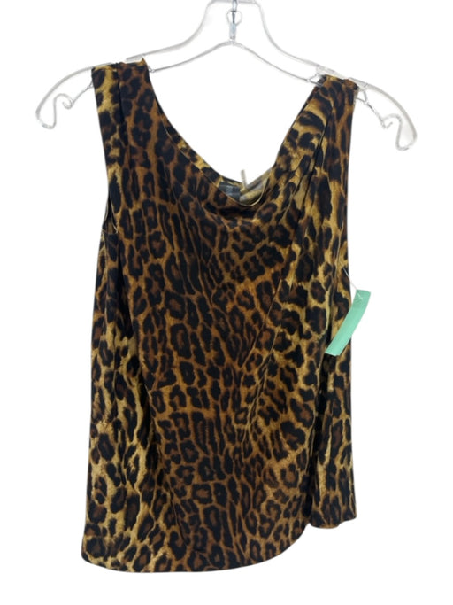 Norma Kamali Size XS Brown & Multi Poly Blend Leopard Print Wide Neck Top Brown & Multi / XS
