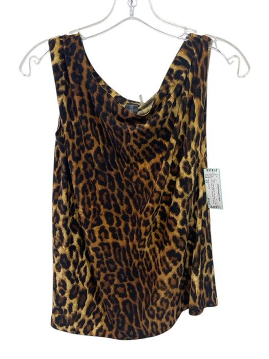 Norma Kamali Size XS Brown & Multi Poly Blend Leopard Print Wide Neck Top Brown & Multi / XS